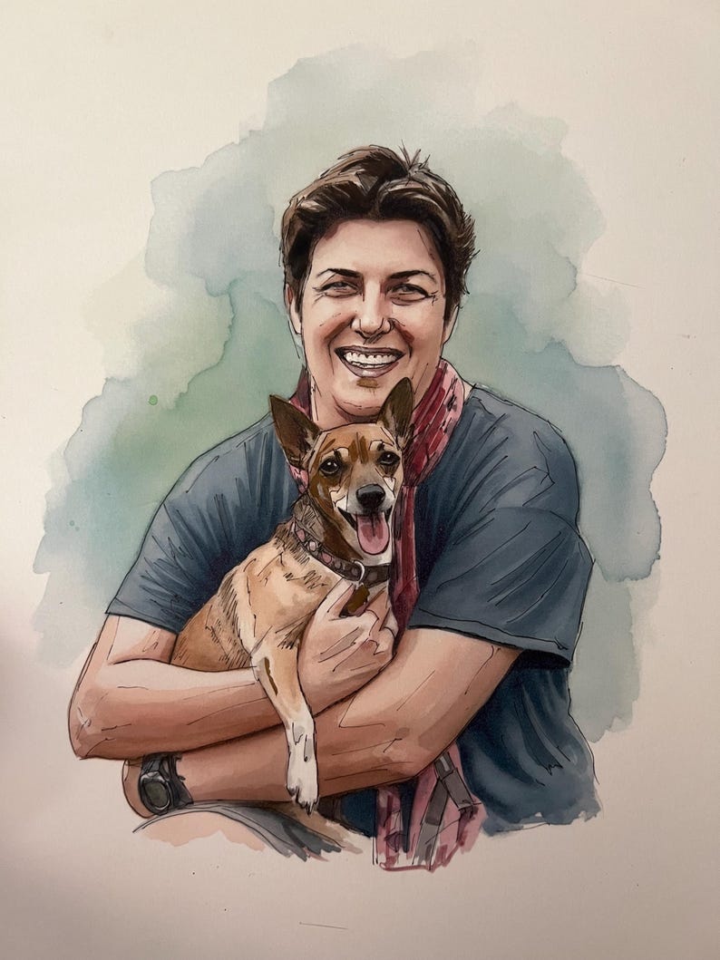 Individuelles Aquarell-Haustierporträt, Hundeporträt nach Foto, personalisiertes Erinnerungsgeschenk für Hunde im Rahmen, Haustiergemälde Bild 9