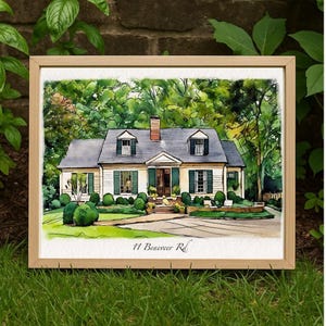 Retrato de casa, pintura de casa, pintura de casa en acuarela, pintura personalizada, regalo de inauguración de casa nueva, regalo para la primera vivienda, regalo de cierre de agente inmobiliario