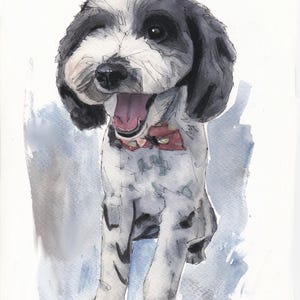 Individuelles Aquarell-Haustierporträt, Hundeporträt nach Foto, personalisiertes Erinnerungsgeschenk für Hunde im Rahmen, Haustiergemälde Bild 15