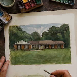 House Portrait, House Painting, Watercolor Home Painting, Custom Painting, New Home Housewarming Gift, First Home Gift, Realtor Closing Gift