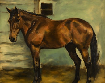 Custom oil painting of horse, Custom horse oil painting, pet portrait oil, horse custom portrait