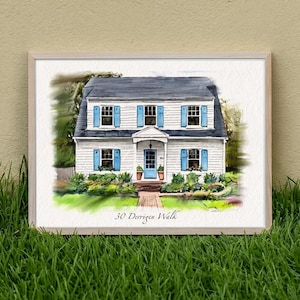 House Portrait, House Painting, Watercolor Home Painting, Custom Painting, New Home Housewarming Gift, First Home Gift, Realtor Closing Gift