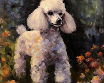 Poodle oil painting, Custom dog oil painting, pet portrait oil, custom painting of dog, dog portrait oil, oil painting of dog