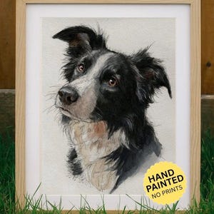 Ritratto personalizzato di un animale domestico ad acquerello, ritratto di un cane da una foto, regalo commemorativo personalizzato per cani con cornice, dipinto di un animale domestico