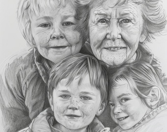 Custom Portraits / Pencil Portrait / Loved ones Portrait / hand crafted portraits in graphite