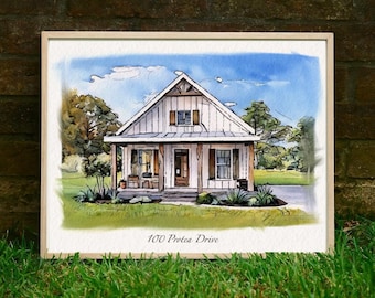 House Portrait, House Painting, Watercolor Home Painting, Custom Painting, New Home Housewarming Gift, First Home Gift, Realtor Closing Gift