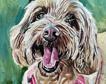 Custom oil painting, Custom dog oil painting, pet portrait oil