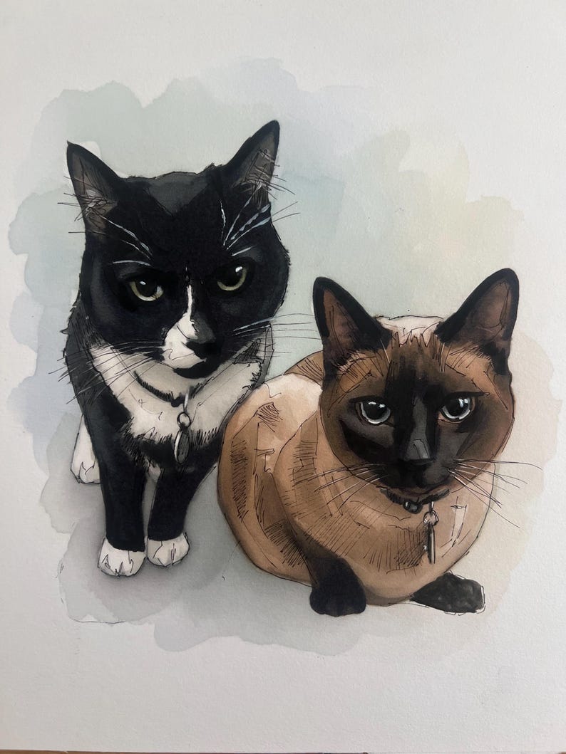 Individuelles Aquarell-Haustierporträt, Hundeporträt nach Foto, personalisiertes Erinnerungsgeschenk für Hunde im Rahmen, Haustiergemälde Bild 10