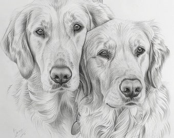 Dog Portrait, Custom Portrait of Dog, Custom Pencil Portrait of Dog, Portrait of Dog, Drawing of Dog