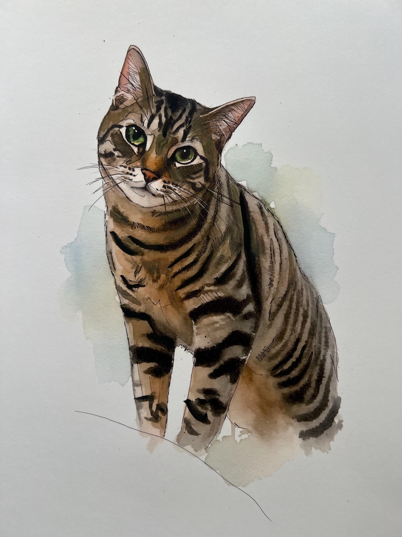 Individuelles Aquarell-Haustierporträt, Hundeporträt nach Foto, personalisiertes Erinnerungsgeschenk für Hunde im Rahmen, Haustiergemälde Bild 12