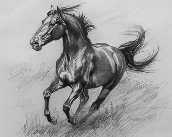 Custom Portrait of Horse, Custom Pencil Portrait of Horse, Portrait of Horse, Drawing of Horse