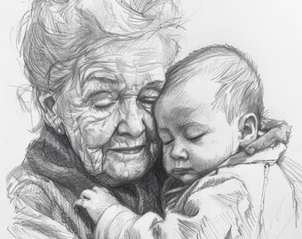Custom Portraits / Pencil Portrait / Loved ones Portrait / hand crafted portraits in graphite
