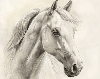 Custom Portrait of Horse, Custom Pencil Portrait of Horse, Portrait of Horse, Drawing of Horse