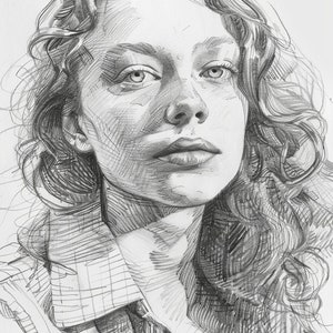 Graphite Pencil Portrait, Portrait drawing, Drawing Portrait from photo, Unique gift idea for mom, gift for girlfriend,drawing of girlfriend image 5
