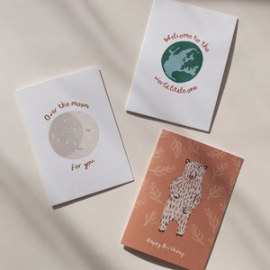 Pacote de comemoração infantil com três cartas