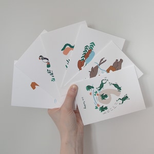 Children's Birthday Age Cards, Bundle of Six, Animal Kid's Birthday Cards