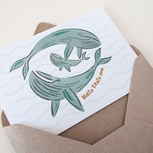 Whale New Baby Card