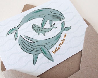 Whale New Baby Card