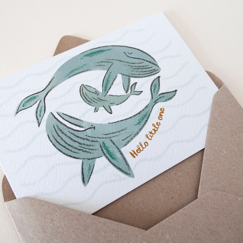 Whale New Baby Card image 1