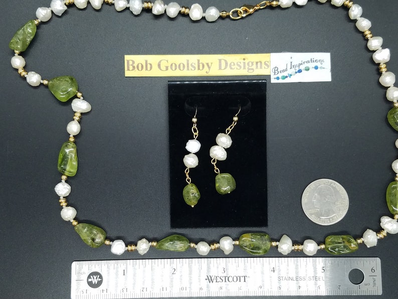 Peridot Nuggets and Baroque Fresh-Water Pearls image 4