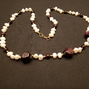 Garnets and Baroque Fresh Water Pearls