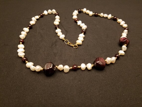 Garnets and Baroque Fresh Water Pearls