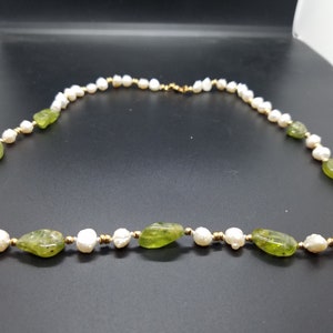 Peridot Nuggets and Baroque Fresh-Water Pearls image 1