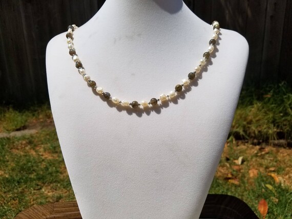 Labradorite and Baroque Fresh Water Pearls