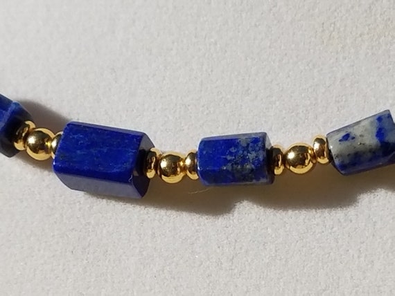 Rectangular Lapis Tubes with Gold