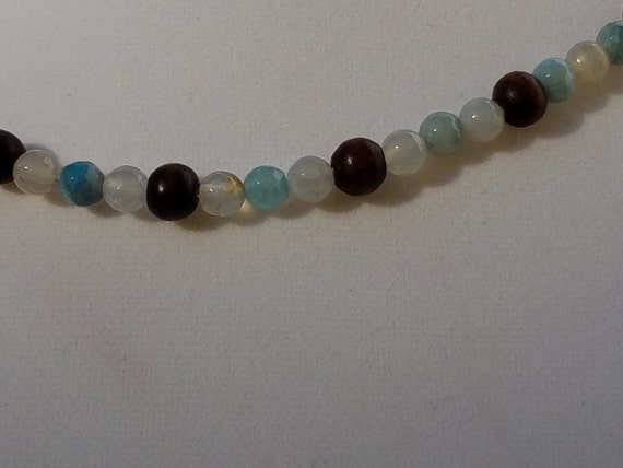 Brown Wood and Water Agate Necklace