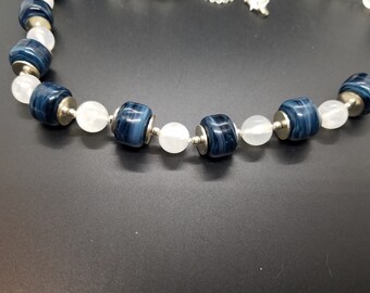 Denim Torch-Work Glass and Selenite