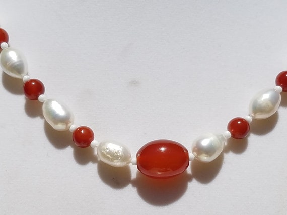 Carnelian and Fresh Water Pearls