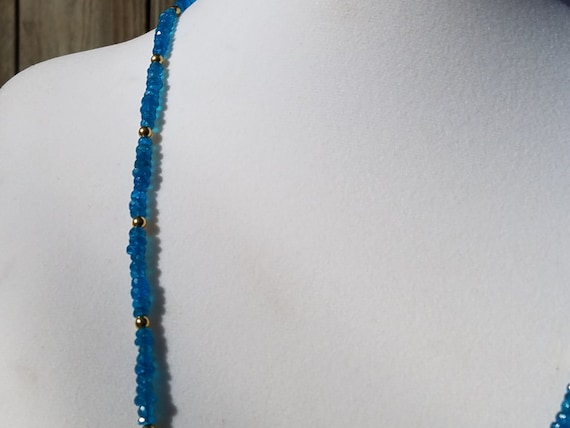 Neon Apatite and Gold Necklace