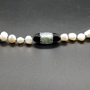 Torch Work Dichroic Glass and Baroque Fresh Water Pearls