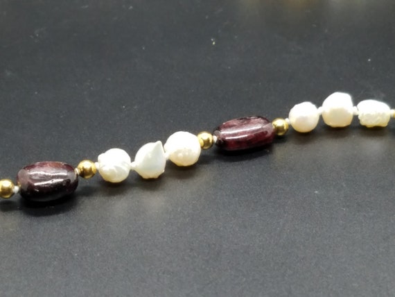 Garnets with Baroque Fresh-Water Pearls