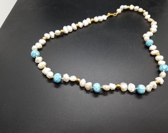 Torchwork Glass and Baroque Fresh Water Pearls