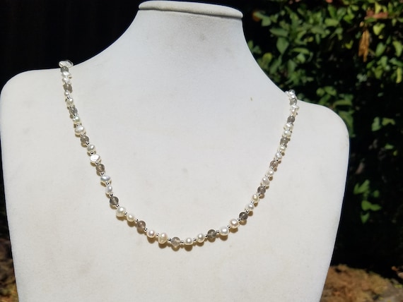 Labradorite and Baroque Fresh Water Pearls
