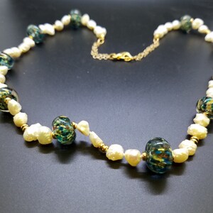 Confetti Torch Work Glass and Baroque Fresh Water Pearls