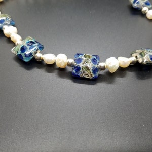 Torch-Work Glass Beads with Baroque Fresh Water Pearls
