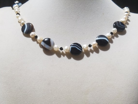 Sardonyx and Baroque Fresh Water Pearls