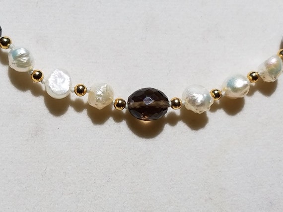 Smokey Quartz and Baroque Fresh Water Pearls