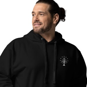 White Tree of Gondor Embroidered on Unisex Hoodie