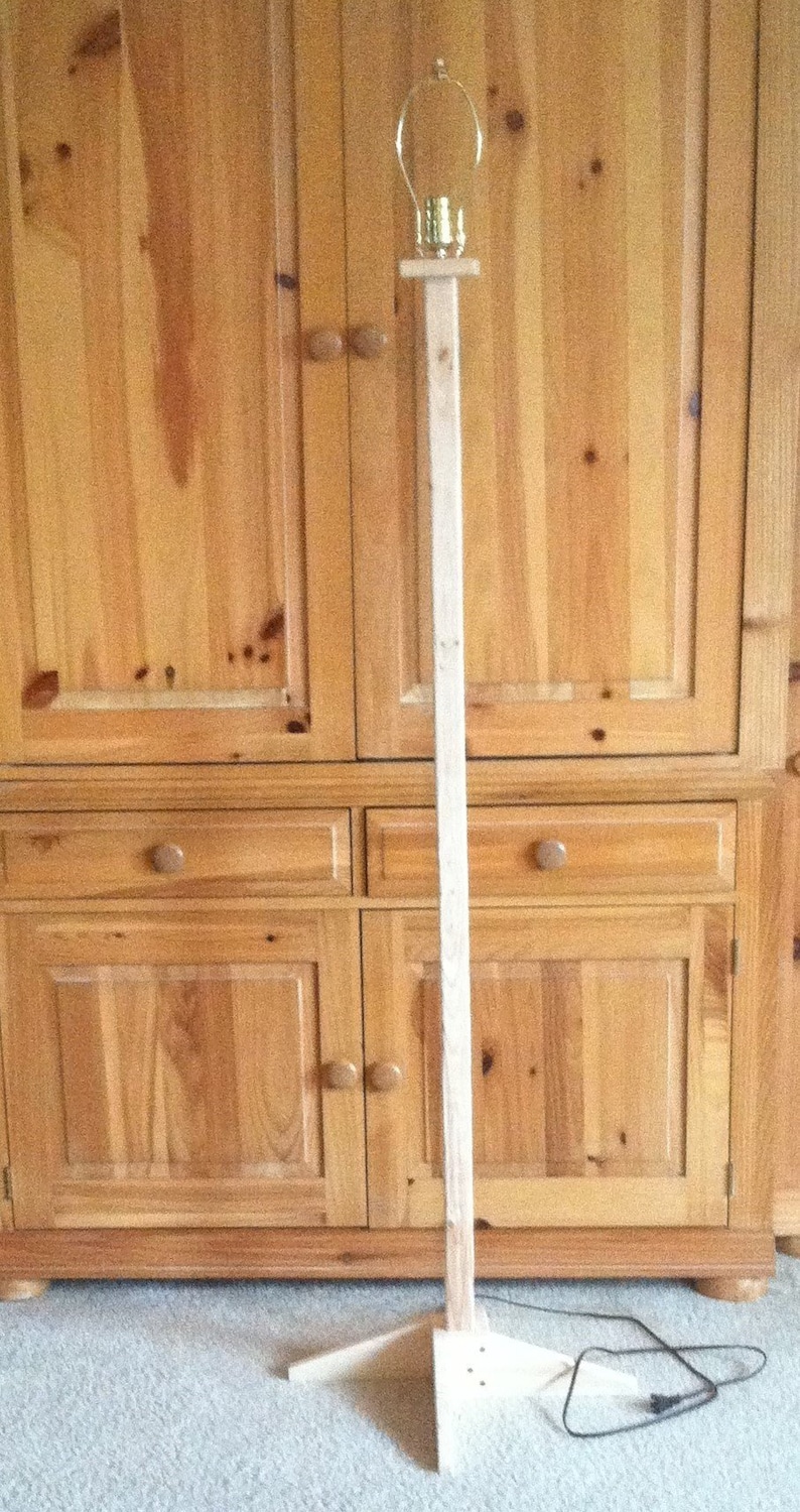 Rustic Lumber Standing Floor Lamp in the Raw