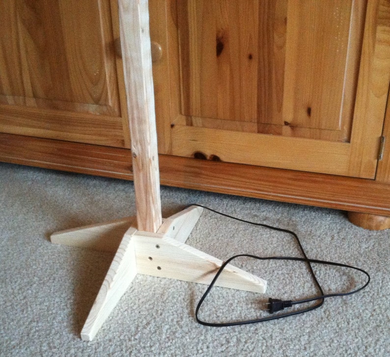 Rustic Lumber Standing Floor Lamp in the Raw