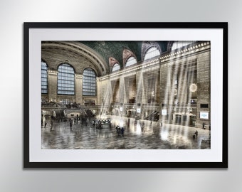 New York Grand Central Station, signed print.  Architecture, Wall Art, Cityscape, Wall Art, Photography.