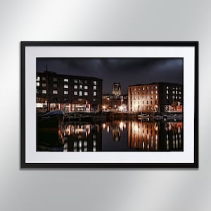 Liverpool Albert Dock And Cathedral, signed print. Architecture, Wall Art, Cityscape, Wall Art, Photography.