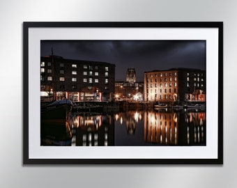 Liverpool Albert Dock And Cathedral, signed print. Architecture, Wall Art, Cityscape, Wall Art, Photography.