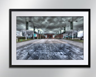 Celtic Park Stadium signed print. Architecture, Wall Art, Cityscape, Wall Art, Photography.