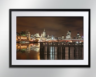 London Skyline And St Pauls, signed print. Architecture, Wall Art, Cityscape, Wall Art, Photography.