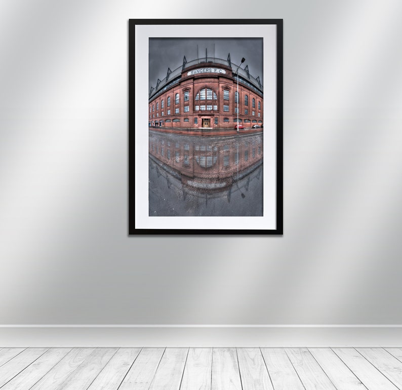 Rangers Ibrox Stadium Glasgow, signed print. Architecture, Wall Art, Cityscape, Wall Art, Photography. image 2